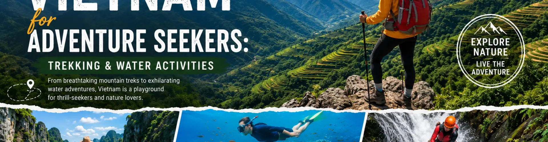 Vietnam adventure tour packages with trekking and water activities